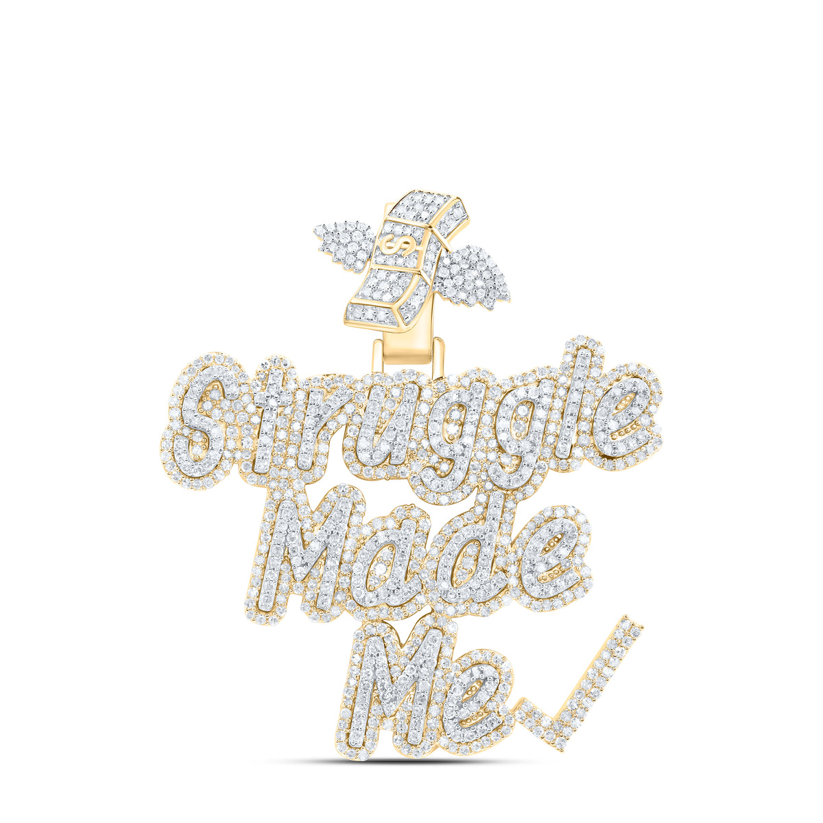 3 1/4CTW-DIA P1 FASHION "STRUGGLE MADE ME" MEN'S CHARM