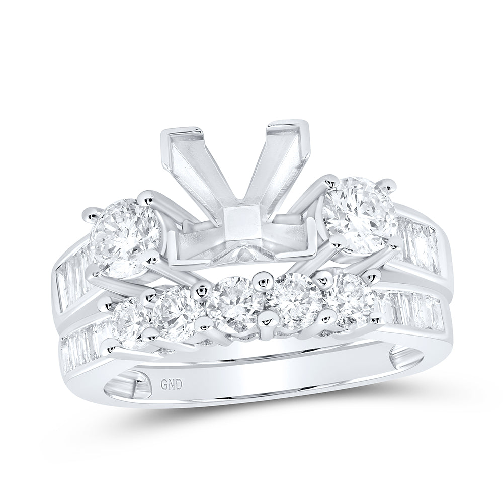 1 1/2CTW SM V PRONG HEAD  /1 5/8CTW DIA SIDE TESSERA INVISIBLE BRIDAL SET