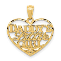 Load image into Gallery viewer, 14k Diamond-cut DADDYS LITTLE GIRL Heart Pendant
