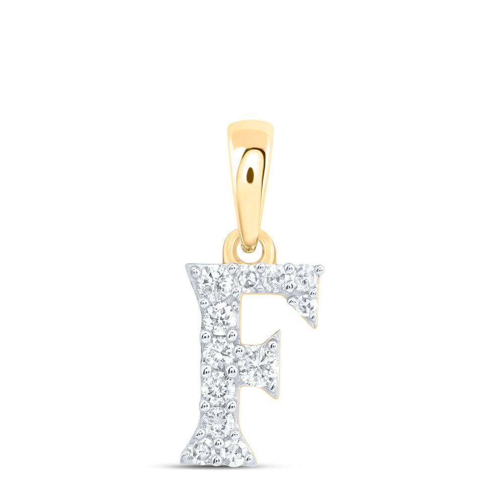 1/10CTW-DIA NK GIFT INITIAL "F" PENDANT