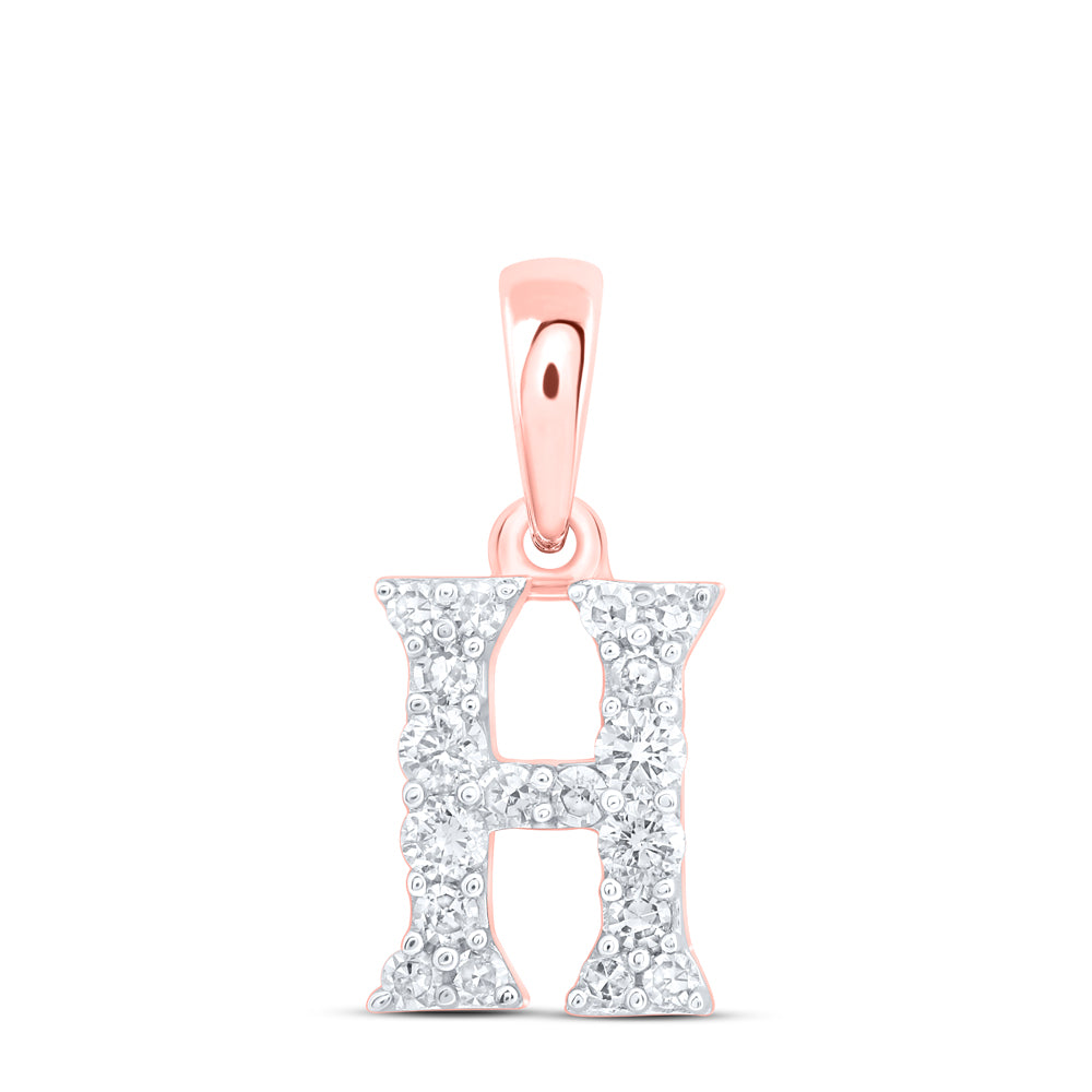 1/6CTW-DIA NK GIFT INITIAL "H" PENDANT