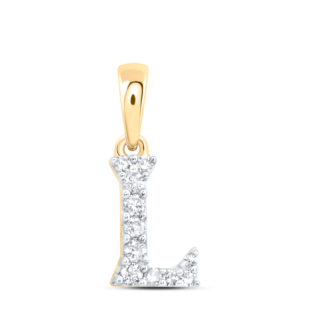 1/12CTW-DIA NK GIFT INITIAL "L" PENDANT