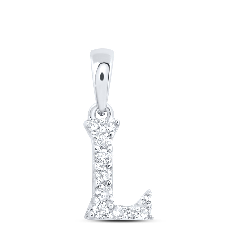 1/12CTW-DIA NK GIFT INITIAL "L" PENDANT