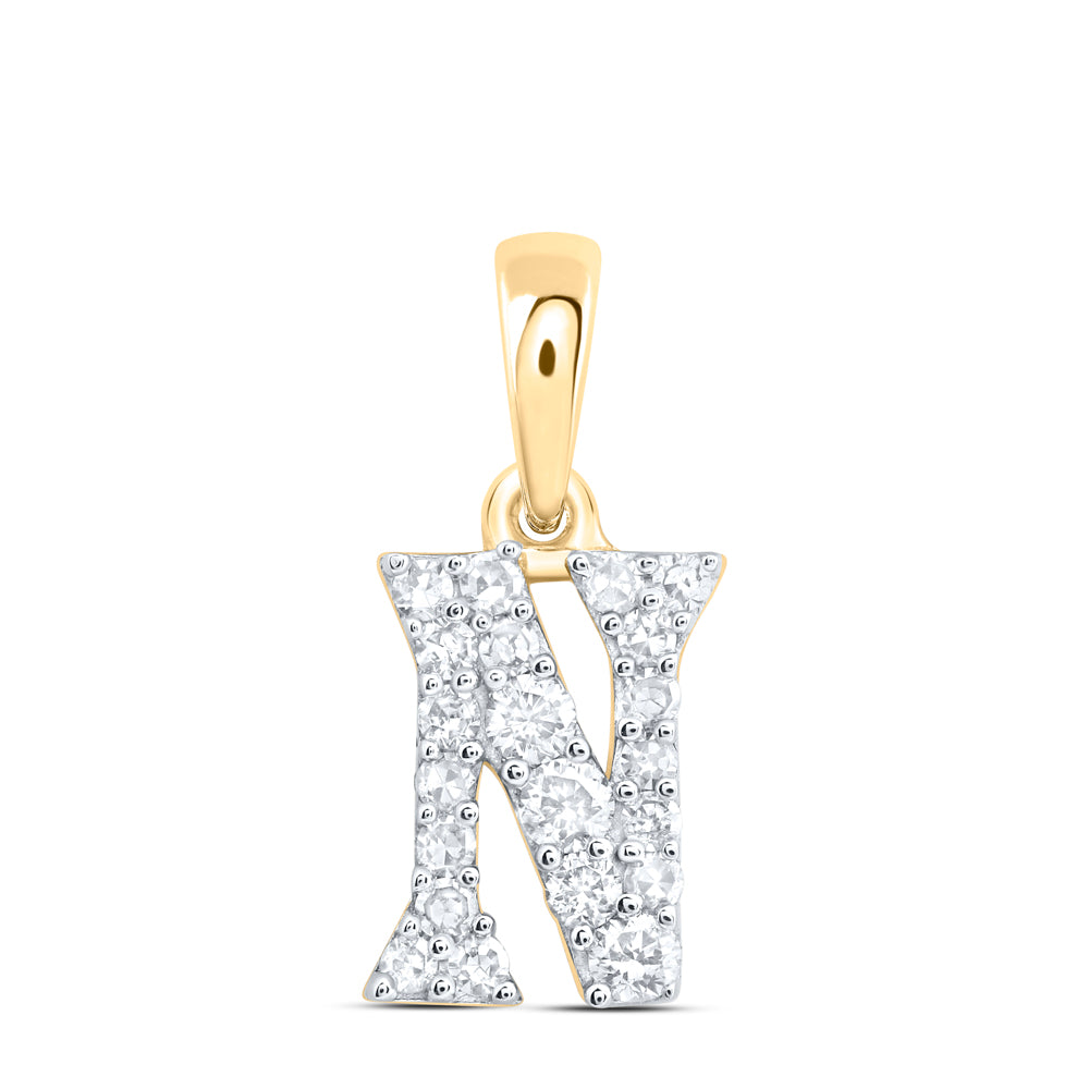 1/6CTW-DIA NK GIFT INITIAL "N" PENDANT