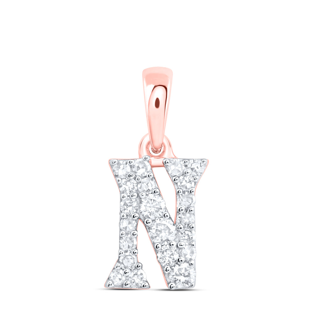1/6CTW-DIA NK GIFT INITIAL "N" PENDANT