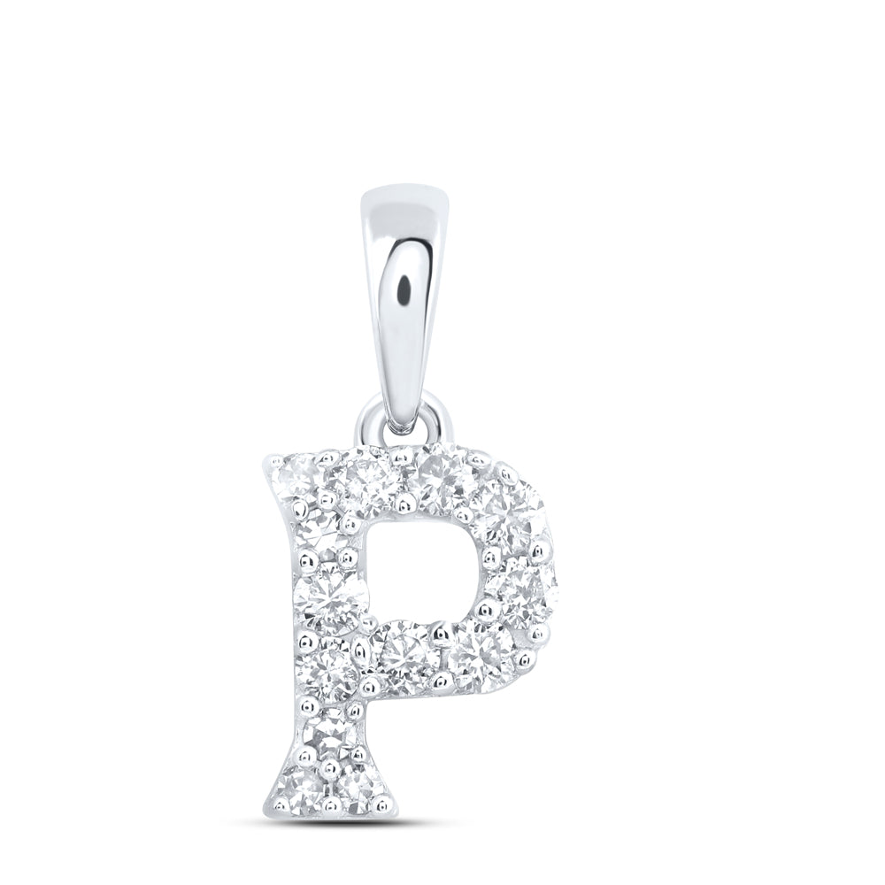 1/6CTW-DIA NK GIFT INITIAL "P" PENDANT