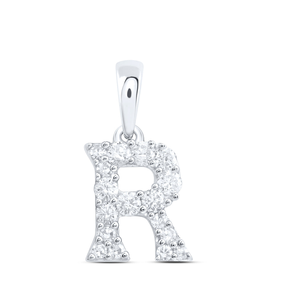 1/5CTW-DIA NK GIFT INITIAL "R" PENDANT