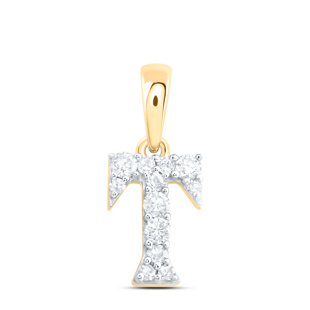 1/10CTW-DIA NK GIFT INITIAL "T" PENDANT