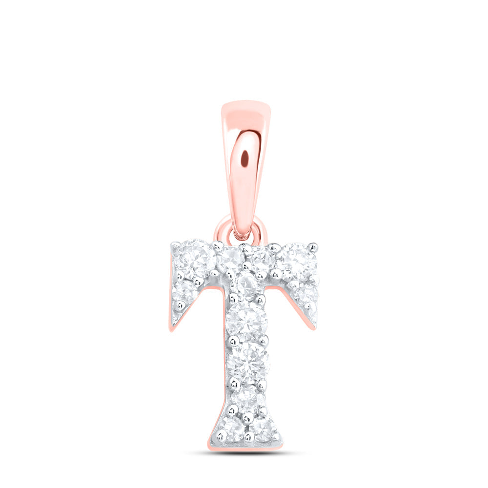 1/10CTW-DIA NK GIFT INITIAL "T" PENDANT
