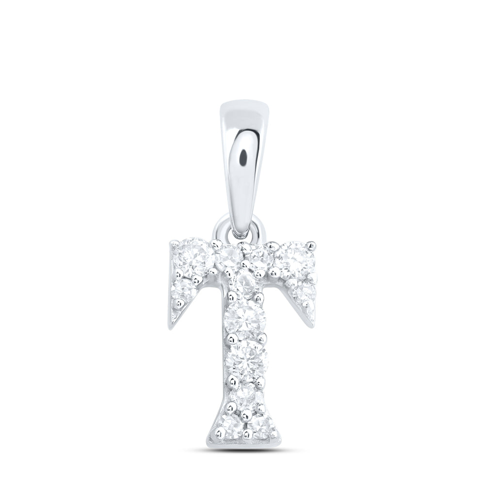 1/10CTW-DIA NK GIFT INITIAL "T" PENDANT