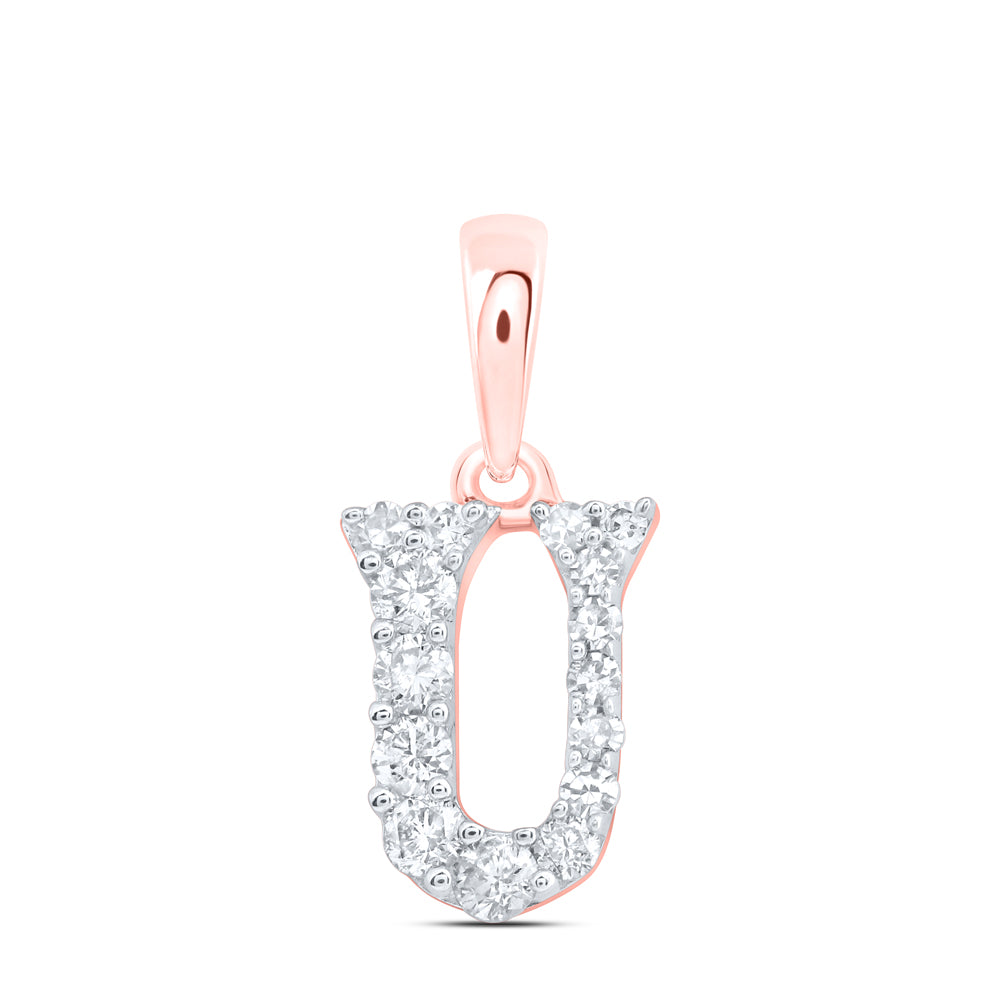 1/8CTW-DIA NK GIFT INITIAL "U" PENDANT