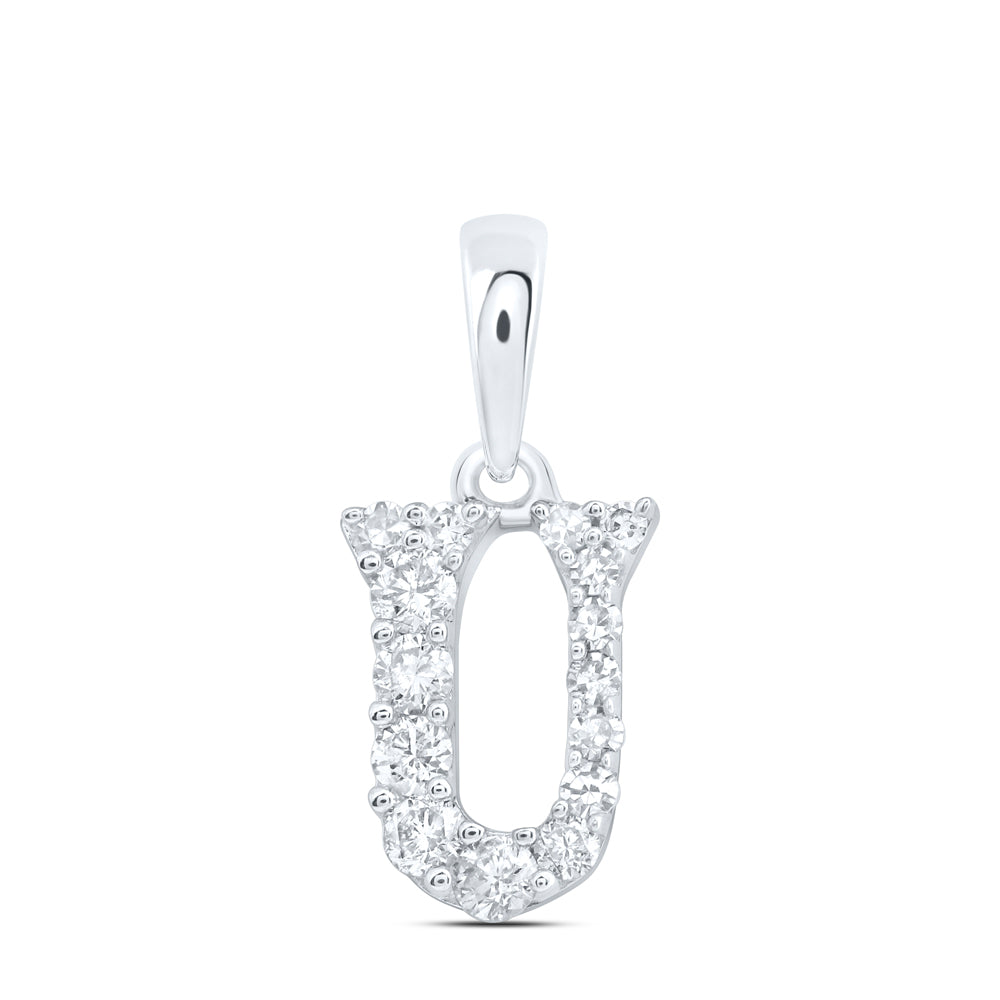 1/8CTW-DIA NK GIFT INITIAL "U" PENDANT
