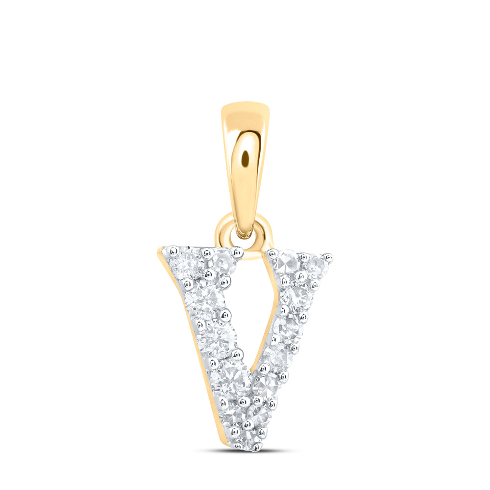 1/8CTW-DIA NK GIFT INITIAL "V" PENDANT