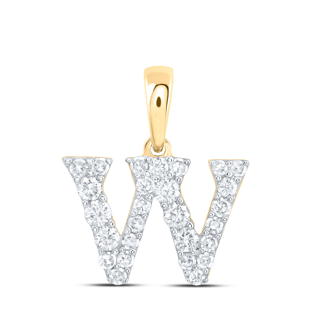 1/4CTW-DIA NK GIFT INITIAL "W" PENDANT