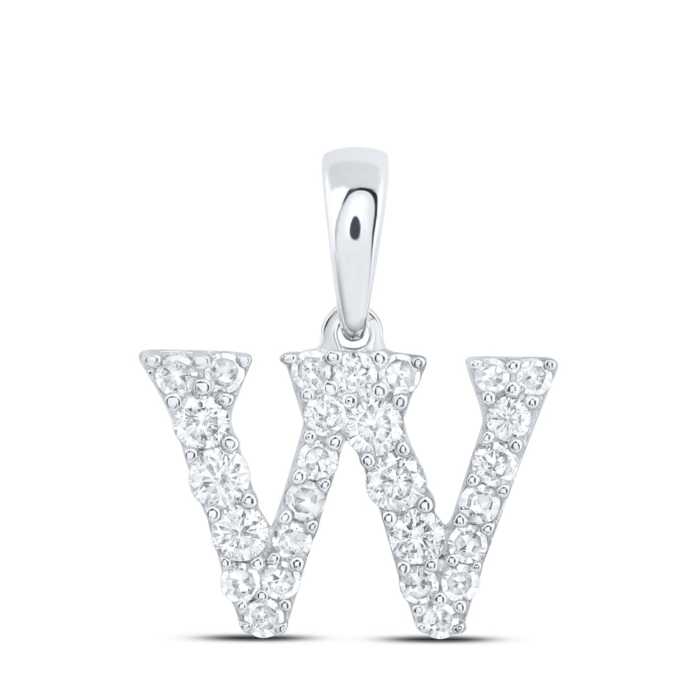 1/4CTW-DIA NK GIFT INITIAL "W" PENDANT