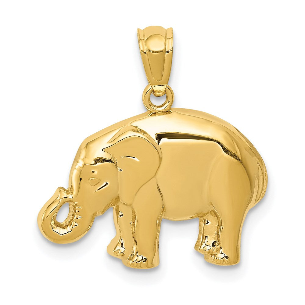 14k Polished Elephant Pendant