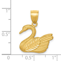 Load image into Gallery viewer, 14K Diamond-cut Swan Pendant
