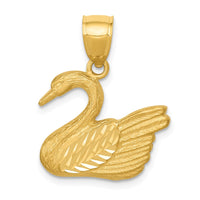 Load image into Gallery viewer, 14K Diamond-cut Swan Pendant
