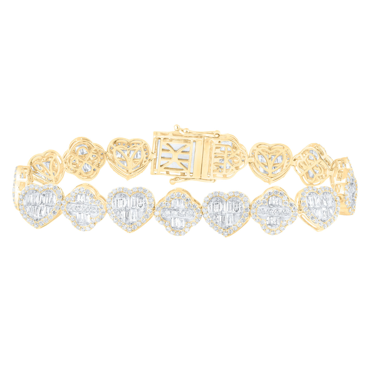 5 1/2CTW-DIA ANA M FASHION HEART CLOVER BRACELET (7 INCH)