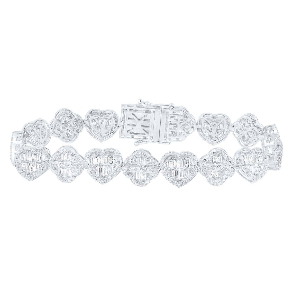 5 1/2CTW-DIA ANA M FASHION HEART CLOVER BRACELET (7 INCH)