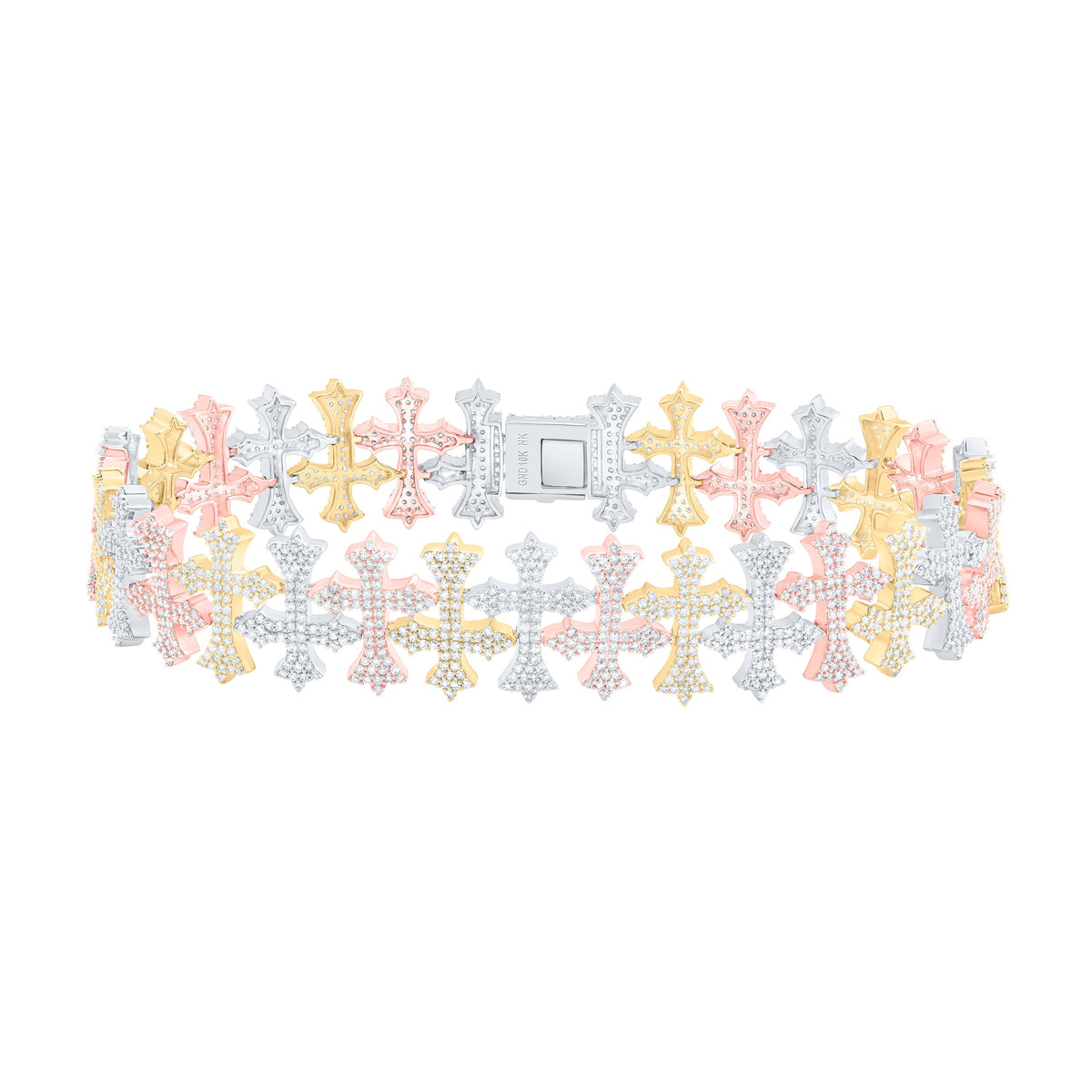 5 3/8CTW-DIA NK CROSS MENS BRACELET (8.50-INCH)