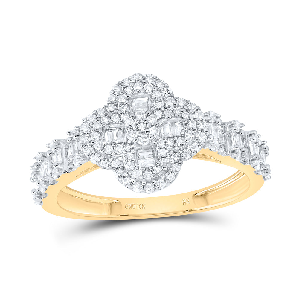 5/8CTW-DIA NK FASHION CLOVER LADIES RING