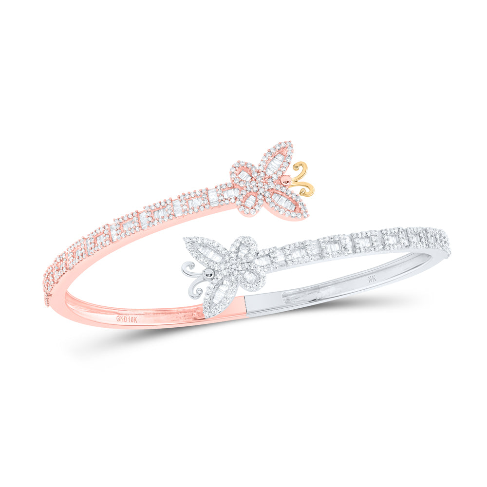 2CTW-DIA NK BUTTERFLY LADIES CUFF BANGLE(55x65 MM)