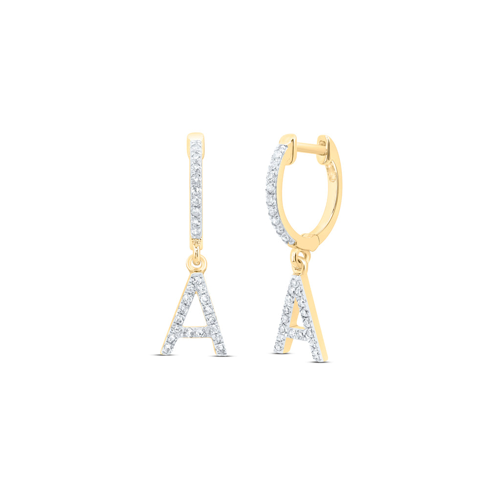 1/5CTW-DIA NK GIFT INITIAL "A" DANGLING EARRING