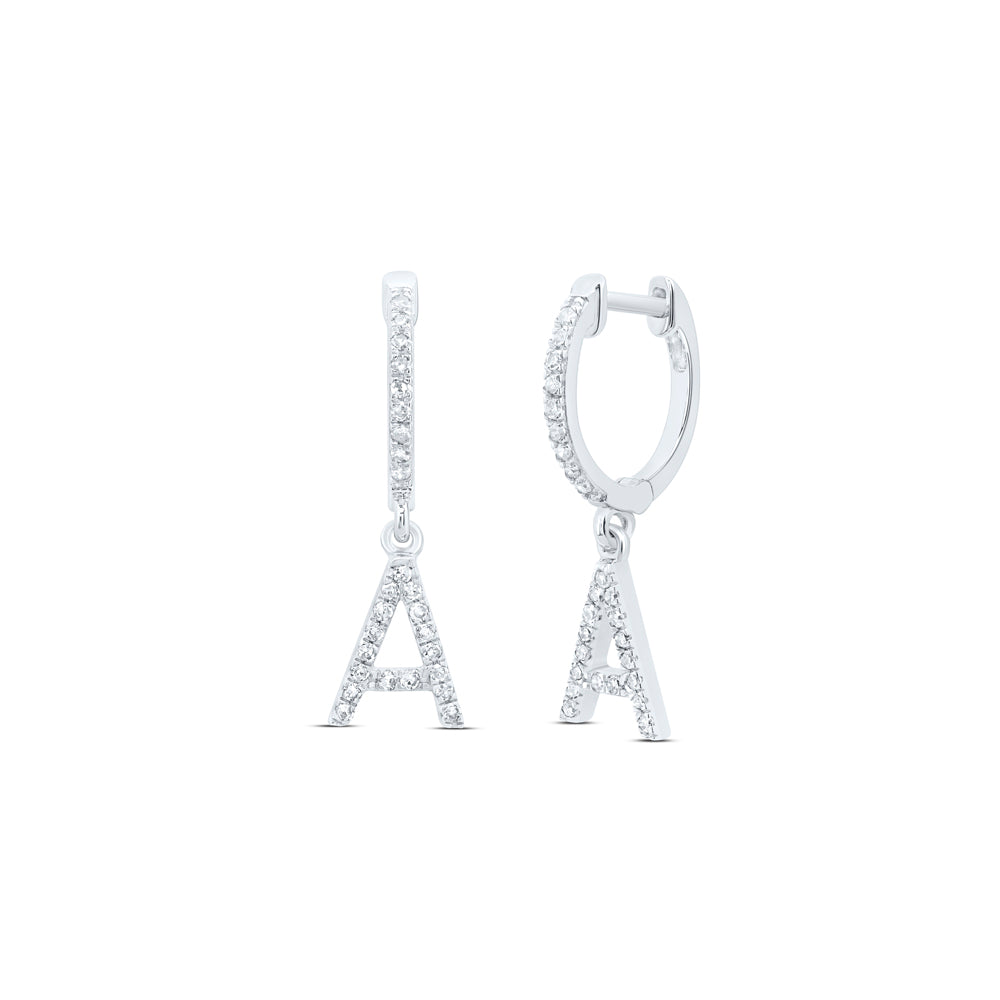 1/5CTW-DIA NK GIFT INITIAL "A" DANGLING EARRING