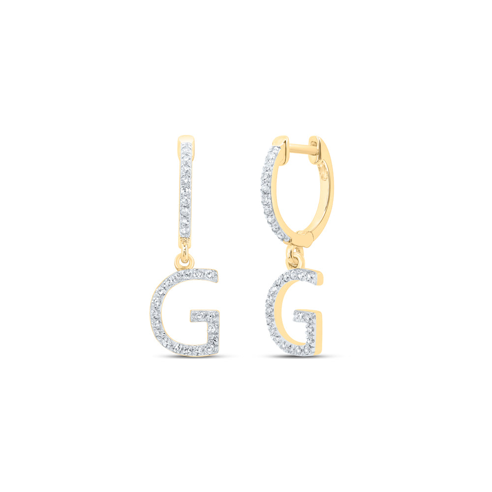 1/5CTW-DIA NK GIFT INITIAL "G" DANGLING EARRING