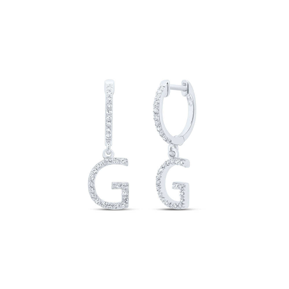 1/5CTW-DIA NK GIFT INITIAL "G" DANGLING EARRING