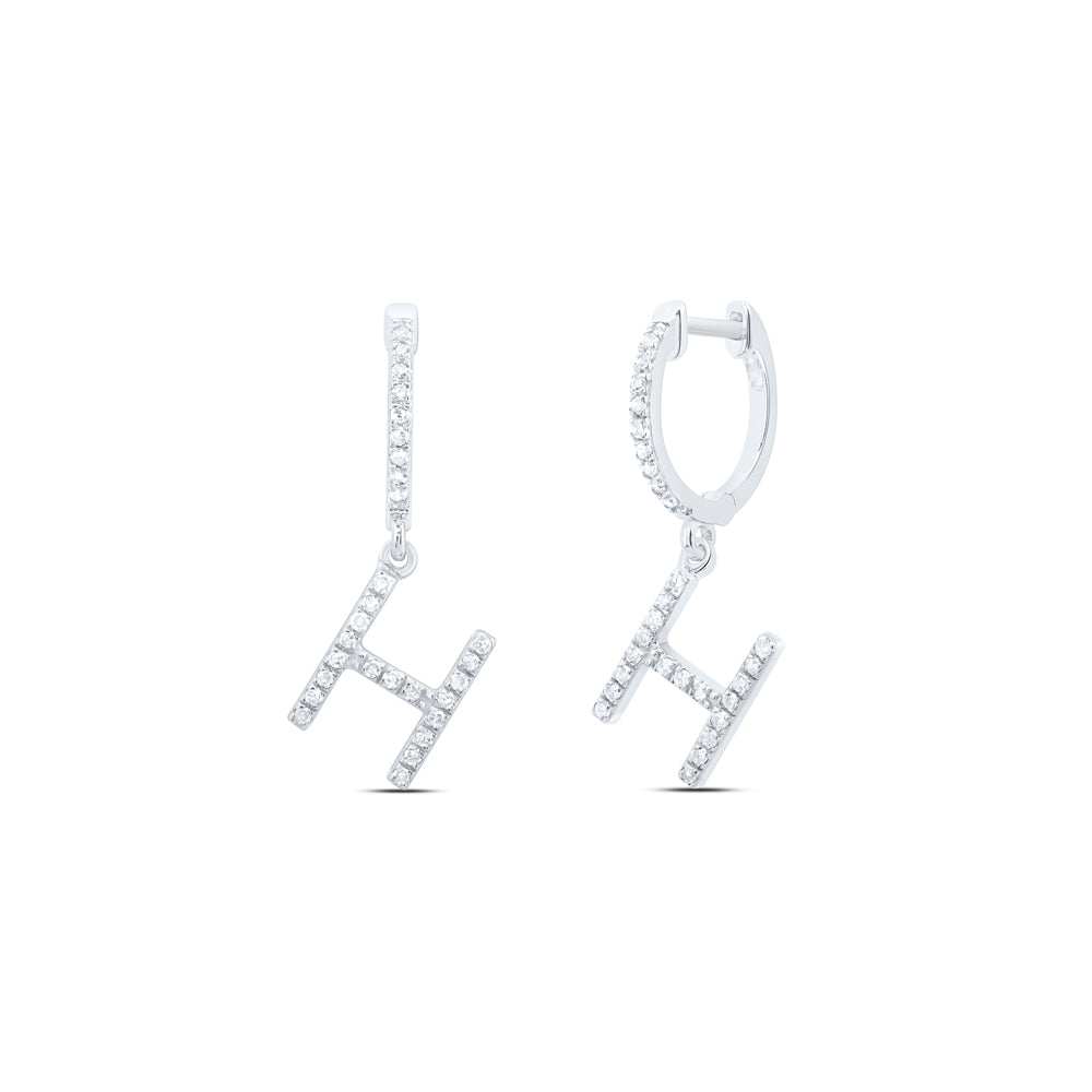 1/5CTW-DIA NK GIFT INITIAL "H" DANGLING EARRING