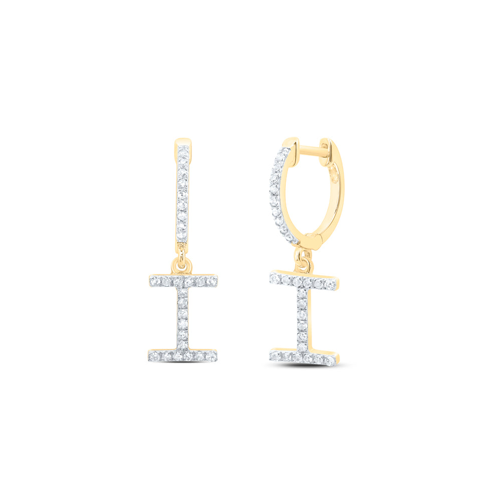 1/5CTW-DIA NK GIFT INITIAL "I" DANGLING EARRING