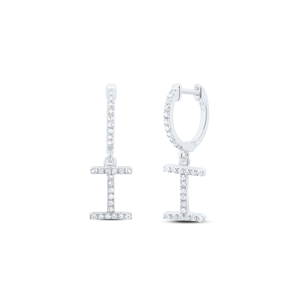 1/5CTW-DIA NK GIFT INITIAL "I" DANGLING EARRING