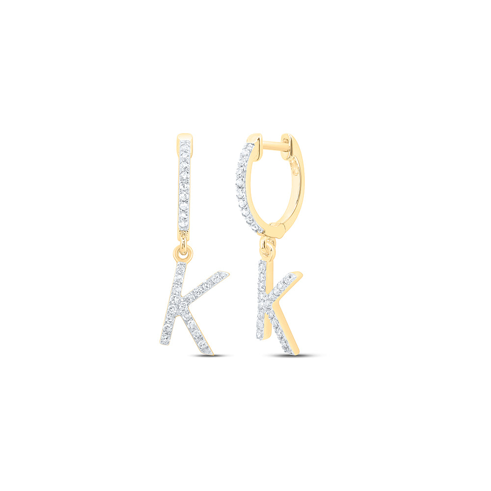 1/5CTW-DIA NK GIFT INITIAL "K" DANGLING EARRING