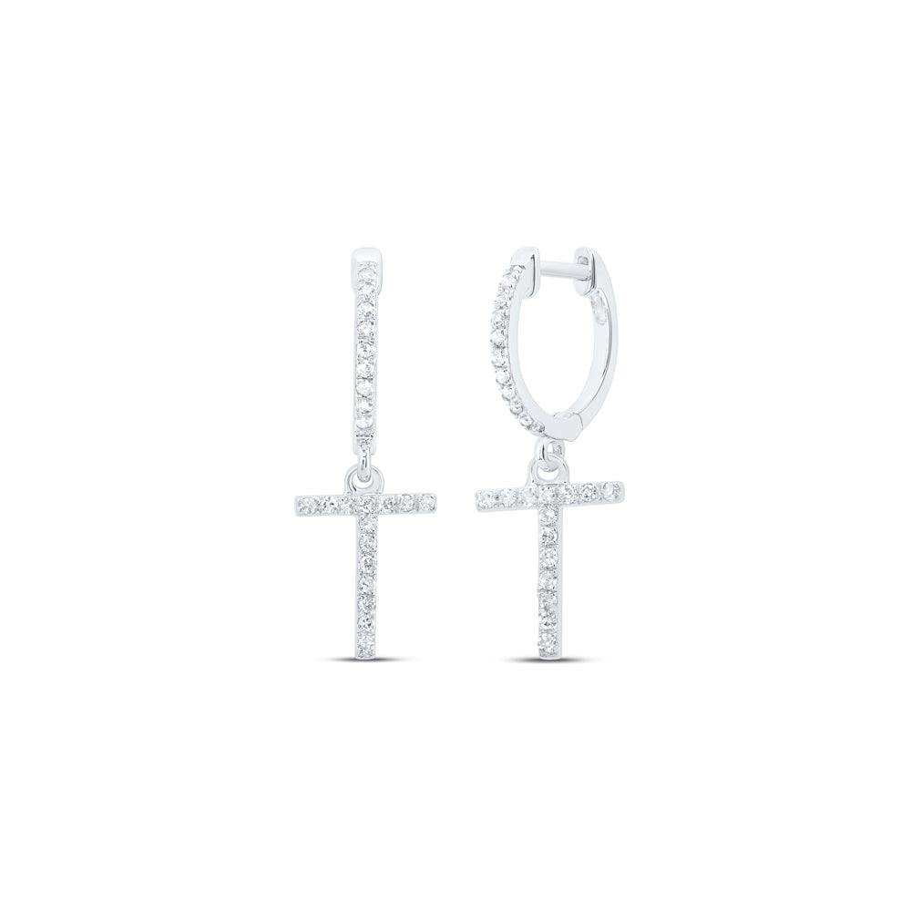 1/5CTW-DIA NK GIFT INITIAL "T" DANGLING EARRING