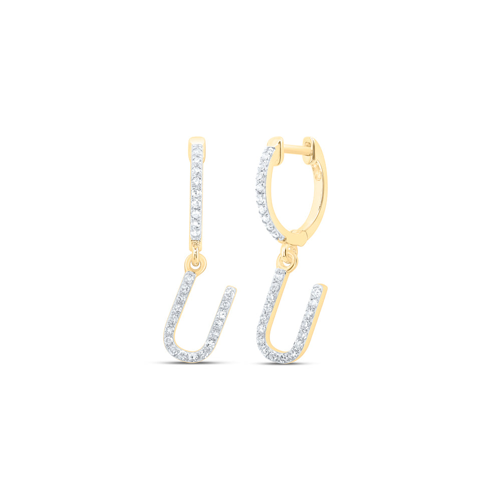 1/5CTW-DIA NK GIFT INITIAL "U" DANGLING EARRING