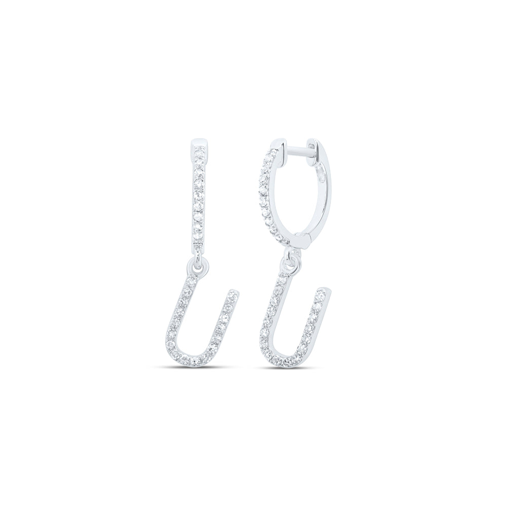 1/5CTW-DIA NK GIFT INITIAL "U" DANGLING EARRING