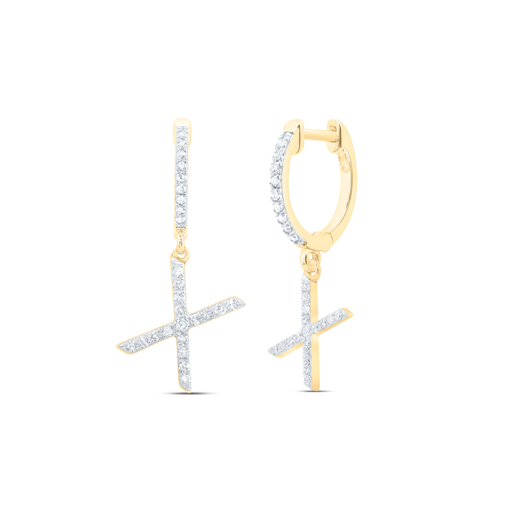 1/5CTW-DIA NK GIFT INITIAL "X" DANGLING EARRING