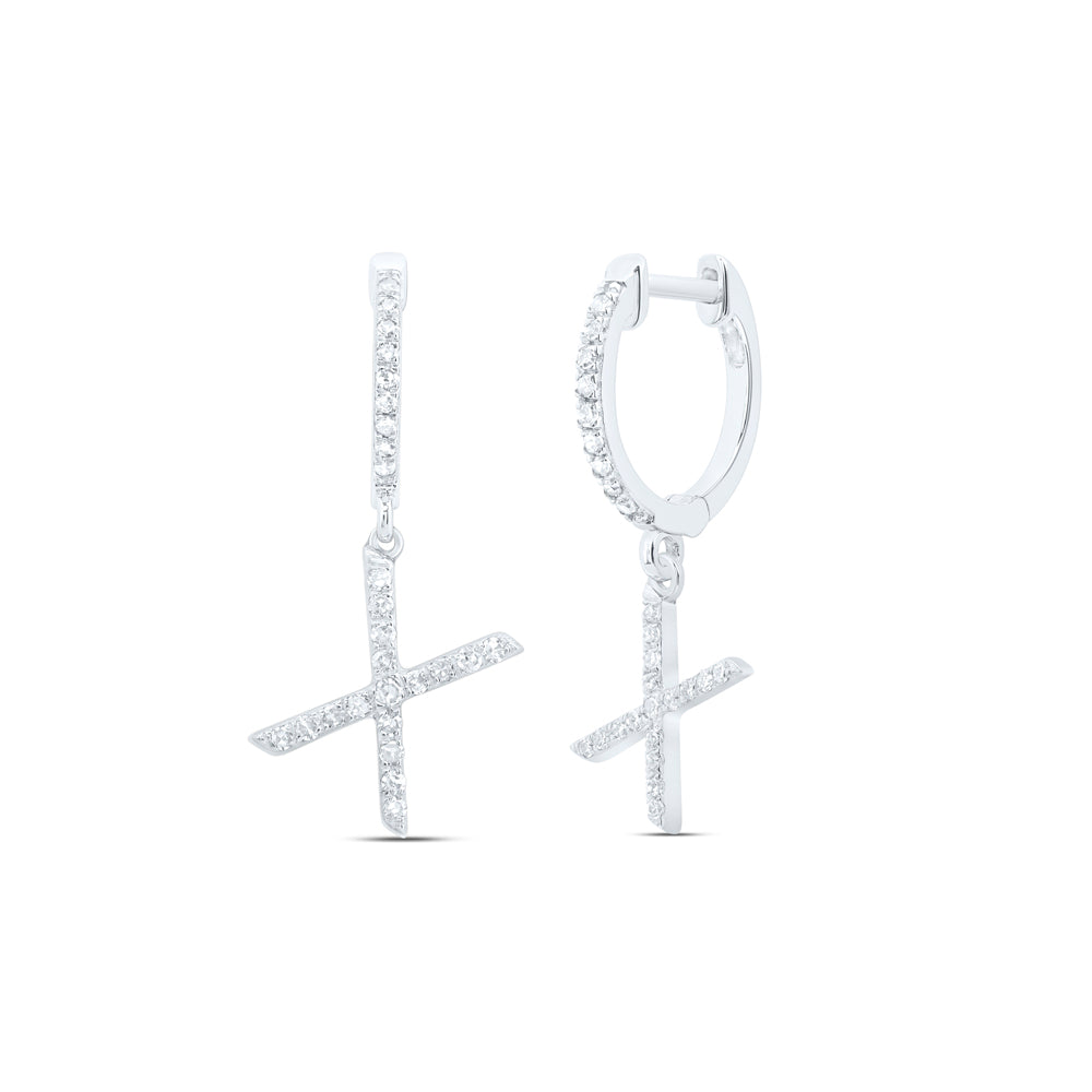 1/5CTW-DIA NK GIFT INITIAL "X" DANGLING EARRING