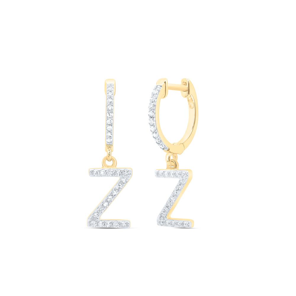 1/5CTW-DIA NK GIFT INITIAL "Z" DANGLING EARRING