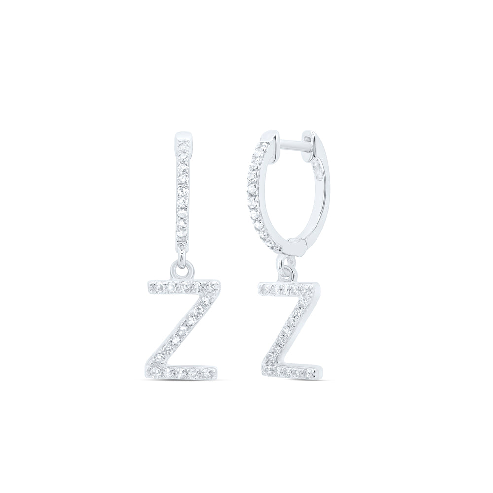 1/5CTW-DIA NK GIFT INITIAL "Z" DANGLING EARRING