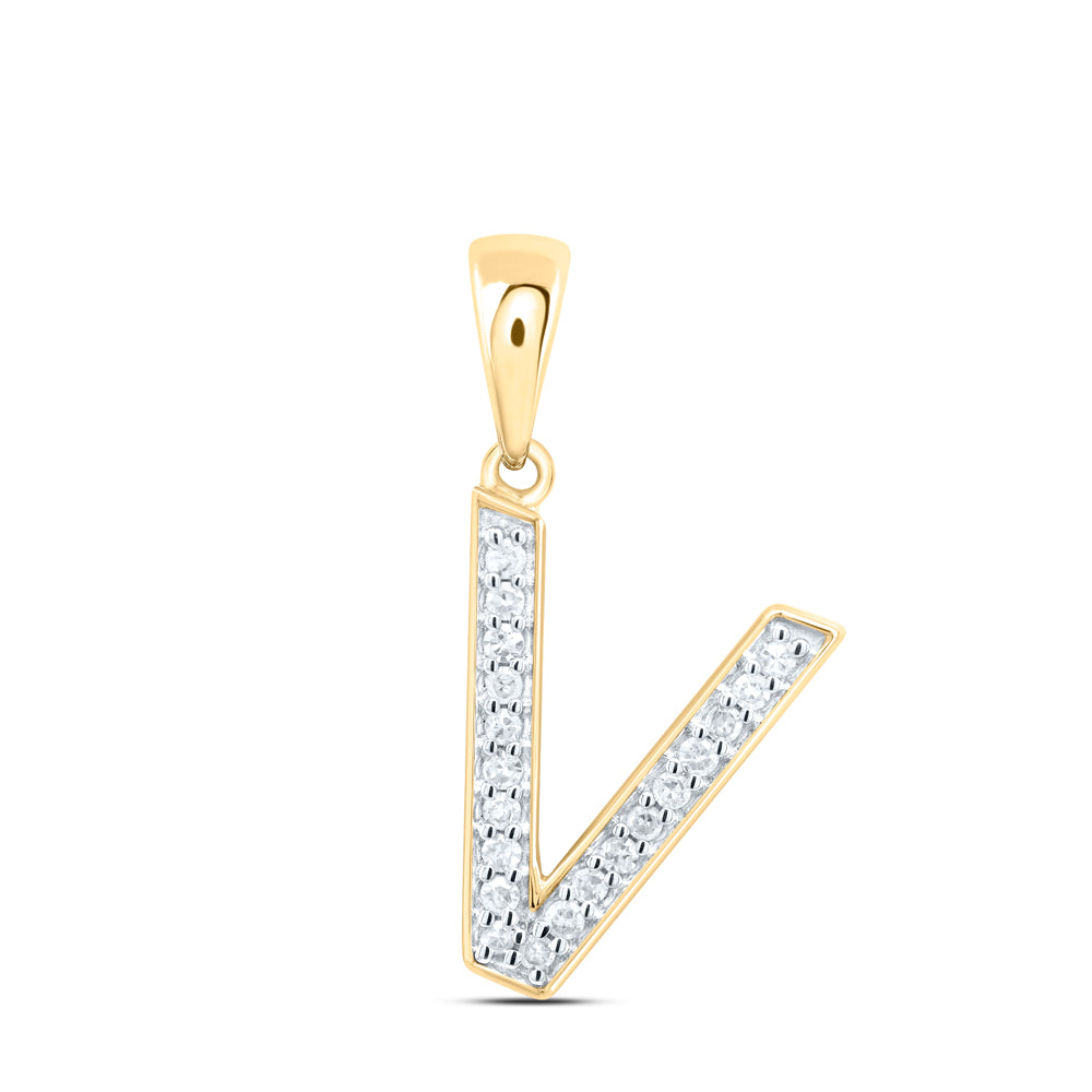 1/12CTW-DIA P1 GIFT INITIAL "V" PENDANT