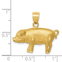 Load image into Gallery viewer, 14K Diamond-cut Pig Pendant
