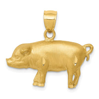 Load image into Gallery viewer, 14K Diamond-cut Pig Pendant
