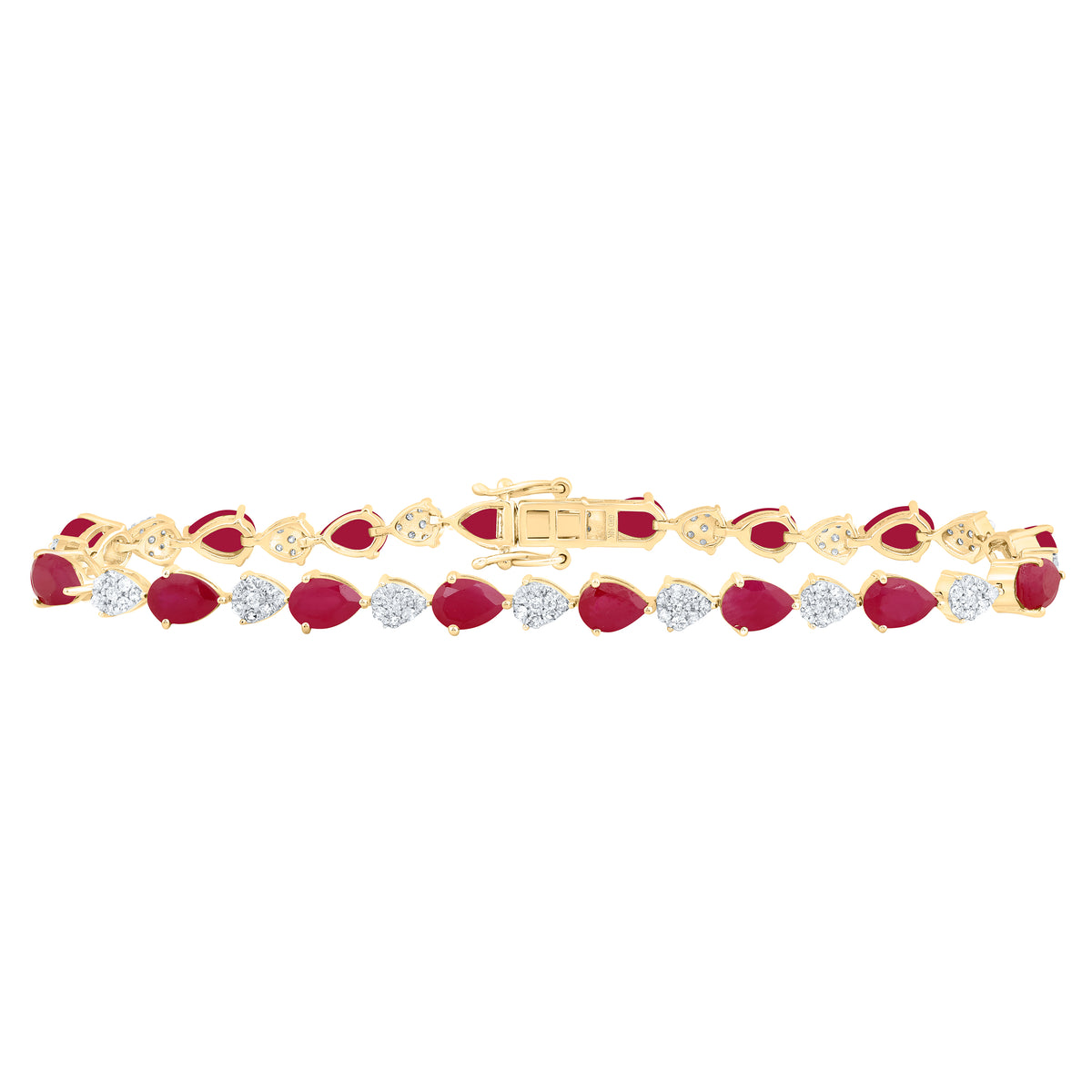 1CTW-DIA P1 6X4 MM PEAR-RU SYNTHETIC BRACELET(7 INCH)