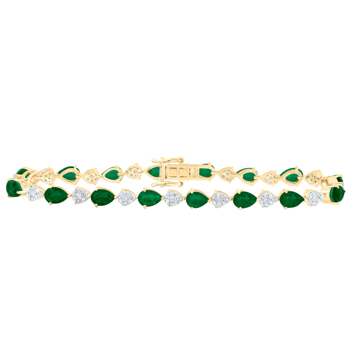 1CTW-DIA P1 6X4 MM PEAR-EM SYNTHETIC BRACELET(7 INCH)