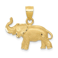 Load image into Gallery viewer, 14K Diamond-cut Elephant Pendant
