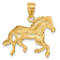 Load image into Gallery viewer, 14K Diamond-cut Horse Pendant
