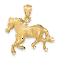 Load image into Gallery viewer, 14K Diamond-cut Horse Pendant
